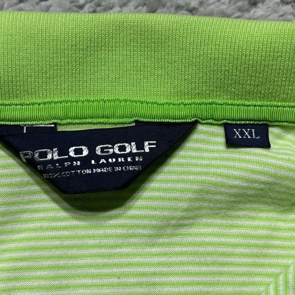 Ralph Lauren Polo Mens XXL Golf Performance Activewear Green White Stripes - Picture 2 of 4